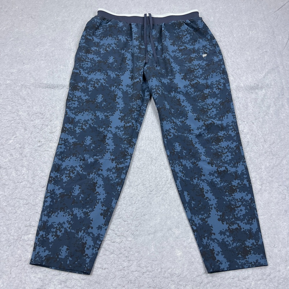 Fabletics Fundamental Pants Men's XL‎ Blue Digital Camo Joggers Gym Lightweight